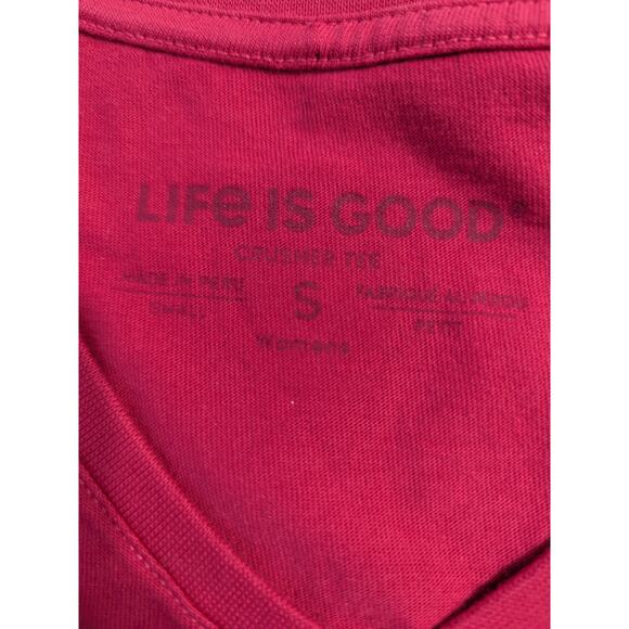 Life is Good My Dog Rescued Me Womens Crusher Tee Size Small Dog Lovers Red New - Picture 6 of 9